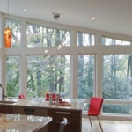 Wall of windows in custom sizes for contemporary modern home in Cockeysville, MD