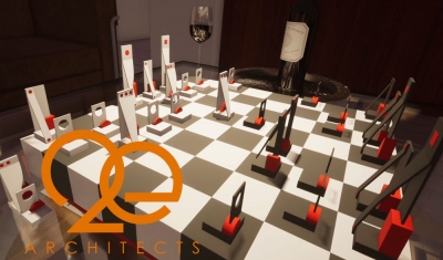 Modern style chess set designed by Architects at 2e Architects